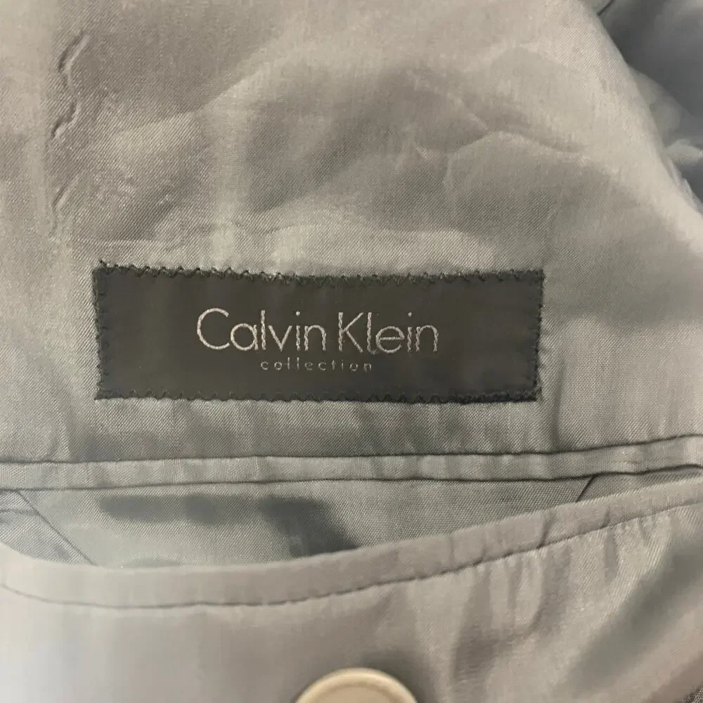 CALVIN KLEIN COLLECTION Size 36 Grey Notch Lapel Sport Coat